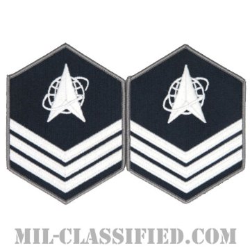 軍曹（Sergeant）[カラー/メロウエッジ/宇宙軍階級章/Large（男性用）/パッチ/ペア（2枚1組）]画像