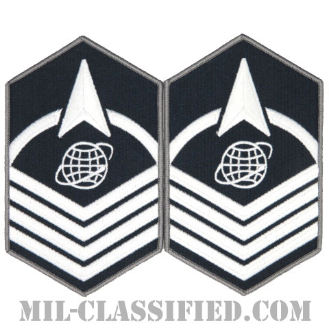 曹長（Master Sergeant）[カラー/メロウエッジ/宇宙軍階級章/Large（男性用）/パッチ/ペア（2枚1組）]画像
