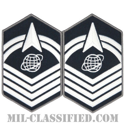 上級曹長（Senior Master Sergeant）[カラー/メロウエッジ/宇宙軍階級章/Large（男性用）/パッチ/ペア（2枚1組）]画像