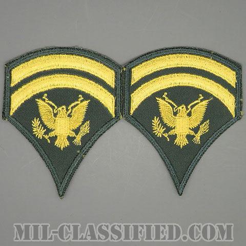 特技兵 (SP6)（Specialist 6(SP6)）[カラー（グリーン）/男性用/カットエッジ/階級章（1959-1985）/パッチ/ペア（2枚1組）]画像