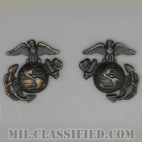 海兵隊デバイス章 (下士官用)（Enlisted Collar Badge）[サブデュード（ブラックメタル）/襟章バッジ/ペア（2個1組）/中古1点物]画像