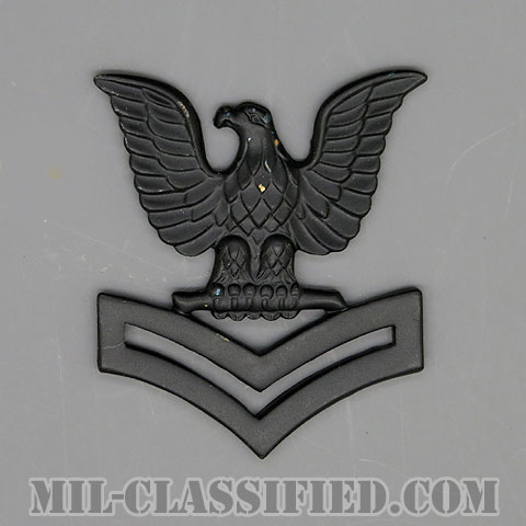二等兵曹（Petty Officer Second Class）[サブデュード（ブラックメタル）/海軍階級章/キャップ用/バッジ/中古1点物]の画像