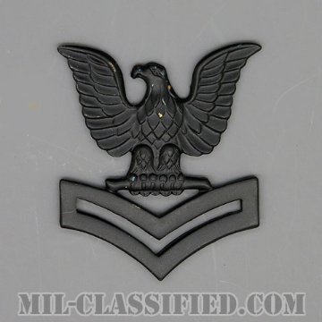 二等兵曹（Petty Officer Second Class）[サブデュード（ブラックメタル）/海軍階級章/キャップ用/バッジ/中古1点物]画像