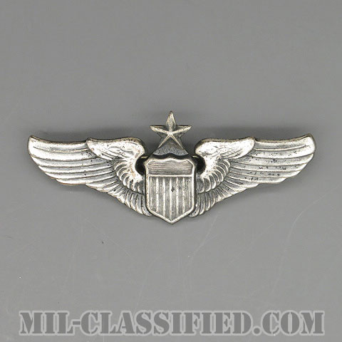 航空機操縦士章 (シニア・パイロット)（Air Force Senior Pilot Badge）[カラー/燻し銀/ミニサイズ/バッジ（ピンバック）/中古1点物]の画像