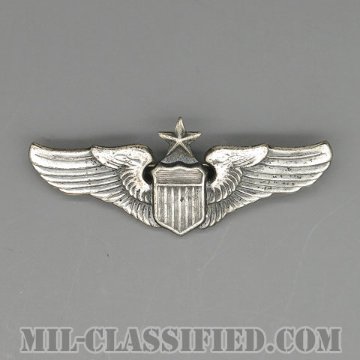航空機操縦士章 (シニア・パイロット)（Air Force Senior Pilot Badge）[カラー/燻し銀/ミニサイズ/バッジ（ピンバック）/中古1点物]画像