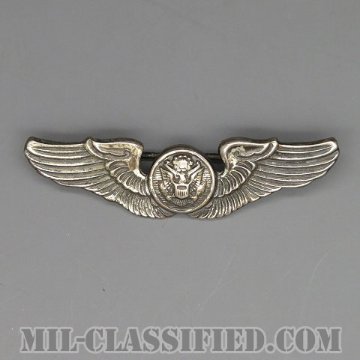 航空機搭乗員章 (下士官用エアクルー)（Air Force Enlisted Aircrew Badge）[カラー/燻し銀（純銀・STERLING）/ミニサイズ/バッジ（ピンバック）/中古1点物]画像