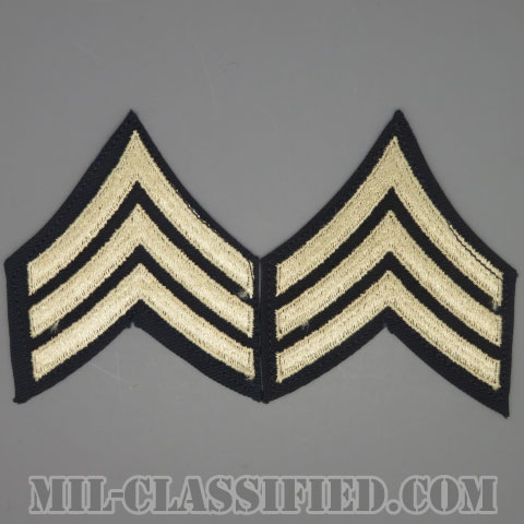 軍曹（Sergeant (SGT)）[ツイル生地刺繍タイプ/階級章（1942-1948）/パッチ/ペア（2枚1組）/1点物]画像