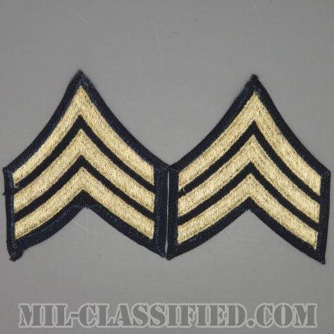 軍曹（Sergeant (SGT)）[ツイル生地刺繍タイプ/階級章（1942-1948）/パッチ/ペア（2枚1組）/1点物]画像