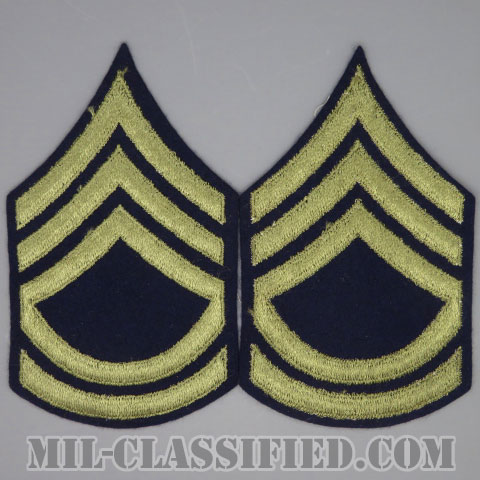 技術軍曹 (T/SGT)（Technical Sergeant 2nd Grade）[ウール・フェルト生地刺繍タイプ/階級章（1942-1948）/パッチ/ペア（2枚1組）/1点物]の画像