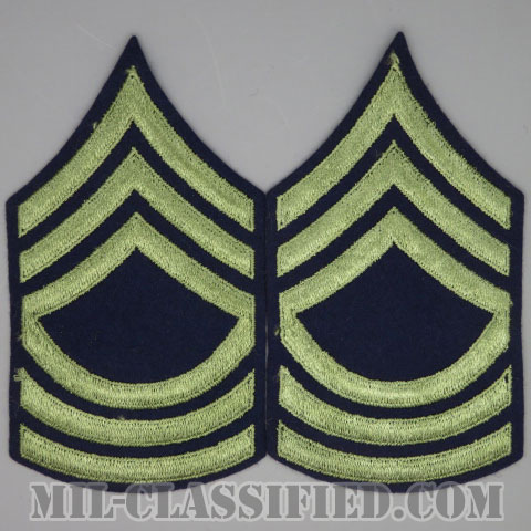 曹長（Master Sergeant (MSG)）[ウール・フェルト生地刺繍タイプ/階級章（1942-1948）/パッチ/ペア（2枚1組）/1点物]の画像