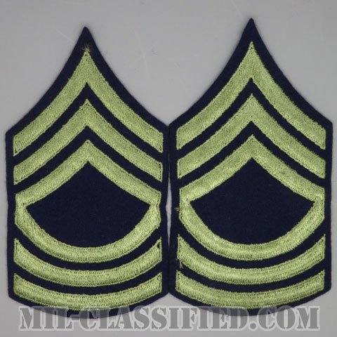 曹長（Master Sergeant (MSG)）[ウール・フェルト生地刺繍タイプ/階級章（1942-1948）/パッチ/ペア（2枚1組）/1点物]の画像