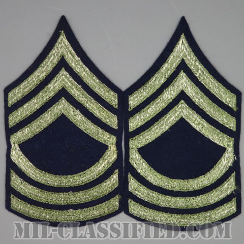 曹長（Master Sergeant (MSG)）[ウール・フェルト生地刺繍タイプ/階級章（1942-1948）/パッチ/ペア（2枚1組）/1点物]の画像