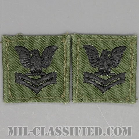 二等兵曹（Petty Officer Second Class）[サブデュード/海軍階級章/生地テープパッチ/ペア（2枚1組）/中古1点物]の画像