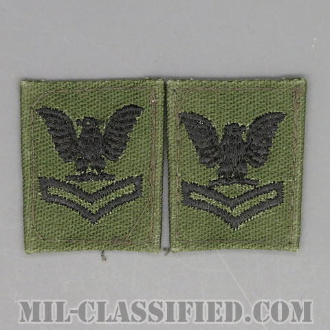 二等兵曹（Petty Officer Second Class）[サブデュード/海軍階級章/生地テープパッチ/ペア（2枚1組）/中古1点物]の画像