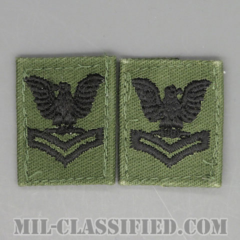 二等兵曹（Petty Officer Second Class）[サブデュード/海軍階級章/生地テープパッチ/ペア（2枚1組）/中古1点物]の画像