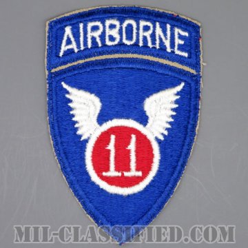 第11空挺師団（11th Airborne Division）[カラー/カットエッジ/パッチ/エアボーンタブ付ワンピースタイプ/1点物]画像
