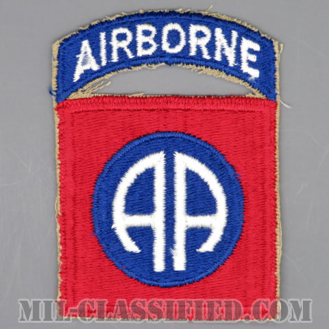 第82空挺師団（82nd Airborne Division）[カラー/カットエッジ/パッチ/エアボーンタブ付ワンピースタイプ/1点物]の画像