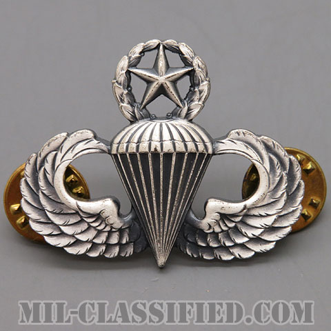 空挺章 (マスター)（Parachutist Badge, Master）[カラー/1960s/燻し銀（銀張り・Silver Filled）/バッジ/中古1点物]画像
