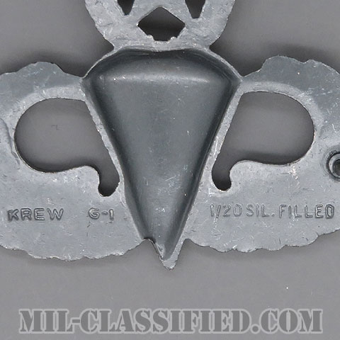 空挺章 (マスター)（Parachutist Badge, Master）[カラー/1960s/燻し銀（銀張り・Silver Filled）/バッジ/中古1点物]画像