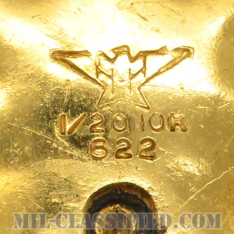 少佐（Major/Lieutenant Commander）[カラー/コート用レギュラーサイズ/海軍・海兵隊階級章/金張り（10K Gold Filled）/バッジ/ペア（2個1組）/中古1点物]画像