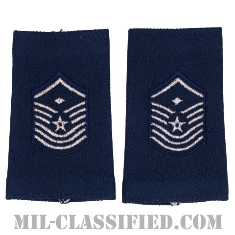 先任上級曹長（First Sergeant (E-8)）[空軍ブルー/ショルダー階級章（-1991）/ショートサイズ肩章/ペア（2枚1組）]画像