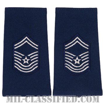 最上級曹長（Chief Master Sergeant）[空軍ブルー/ショルダー階級章（-1991）/ロングサイズ肩章/ペア（2枚1組）]画像