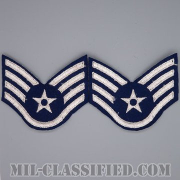 軍曹（Staff Sergeant）[カラー/フェルト生地刺繍タイプ/カットエッジ/空軍階級章/Large（男性用）/パッチ/ペア2枚1組]画像