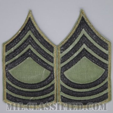 曹長（Master Sergeant (MSG)）[サブデュード（カーキ縁）/カットエッジ/階級章/パッチ/ペア（2枚1組）]画像
