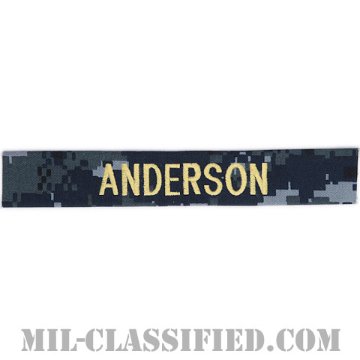 ANDERSON [NWU Type1/ゴールド刺繍/海軍ネームテープ/生地テープパッチ]画像