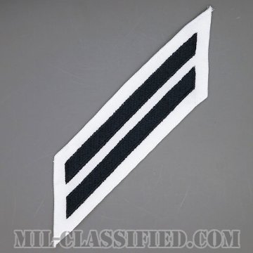年功章 2連(勤続8年)（Service Stripe, Hash Mark）[ホワイト/海軍サービスストライプ（ハッシュマーク）/男性用（E1-E6）/パッチ]画像