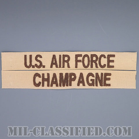 U.S.AIR FORCE / CHAMPAGNE [デザート/空軍ネームテープ/パッチ/2枚セット]画像
