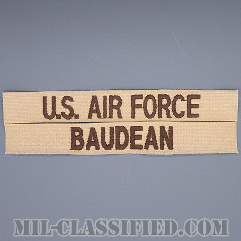 U.S.AIR FORCE / BAUDEAN [デザート/空軍ネームテープ/パッチ/2枚セット]画像