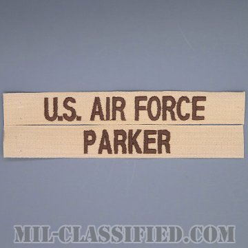 U.S.AIR FORCE / PARKER [デザート/空軍ネームテープ/パッチ/2枚セット]画像