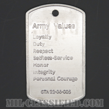 陸軍の価値観・戦士の精神（Army Values & Warrior Ethos, GTA 22-06-005）[ドッグタグ（Dog Tag）プレート]画像