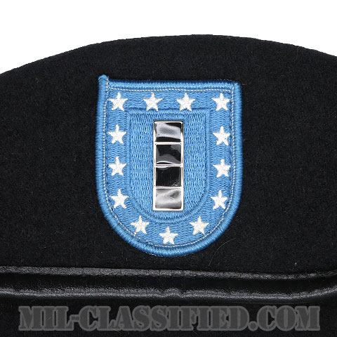 ブラックベレー (アメリカ陸軍・ 准尉)（Black Wool Beret, U.S. Army, CW4）7 3/8（59cm）[ベレー帽/中古1点物]画像