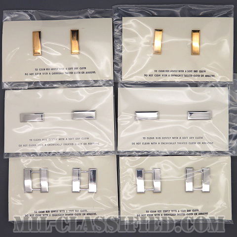 【SALE】アメリカ空軍将校尉官（少尉中尉大尉）階級章（Company Grade Officer, Rank Insignia）[カラー/階級章/バッジ/ミニサイズ/6ペアセット（3種各2ペア）]の画像