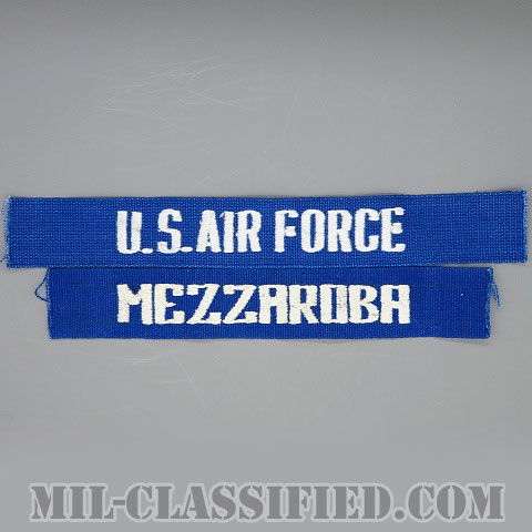 U.S.AIR FORCE / MEZZAROBA [カラー（ブルー）/刺繍/ネームテープ/パッチ/1点物（2枚セット）]画像