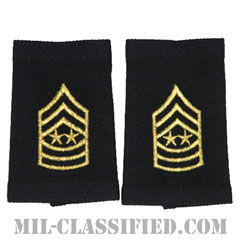 陸軍最先任上級曹長（Sergeant Major of the Army (SMA)）[ブラック/ショルダー階級章/ショートサイズ肩章/1979-1994/ペア（2枚1組）]の画像