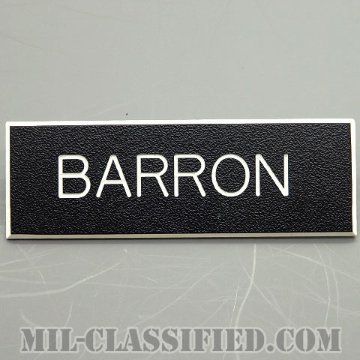 BARRON [アメリカ陸軍用ネームプレート（名札）/中古1点物]の画像