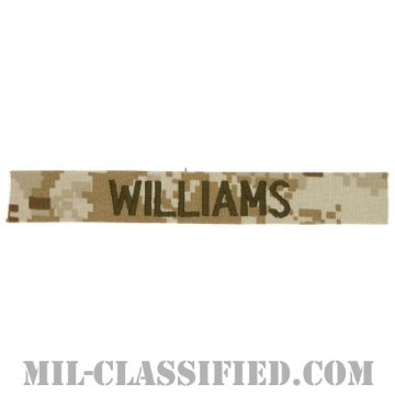 WILLIAMS [MARPAT/デザート/海兵隊ネームテープ/生地テープパッチ]画像