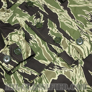米軍 JWDパターン シルバータイガーストラプ ジャケット・パンツセット US-L [レプリカ/B品（ボタン欠損有）]の画像