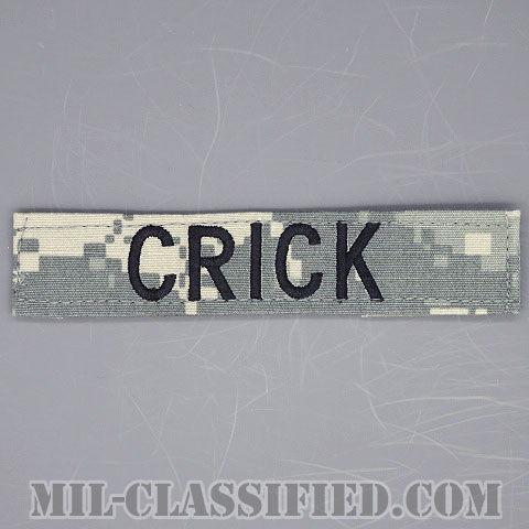CRICK [UCP（ACU）/ブラック刺繍/ネームテープ/ベルクロ付パッチ]の画像