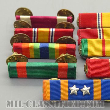 アメリカ軍リボン（略綬・略章・Ribbon）14個セット [バッジ/マウンティング バー（Mounting Bar）付/中古1点物（セット）]の画像