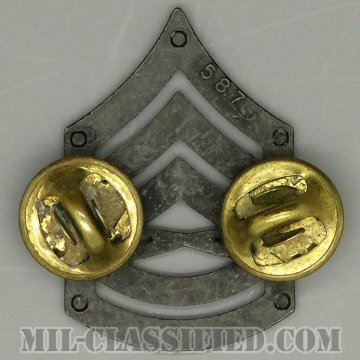 一等軍曹（Gunnery Sergeant (GySgt)）[サブデュード（ブラックメタル）/海兵隊階級章/バッジ/中古1点物]の画像
