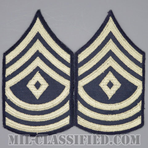 先任曹長（First Sergeant）[ツイル生地刺繍タイプ/カットエッジ/階級章（1942-1948）/パッチ/ペア2枚1組/1点物]の画像