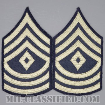 先任曹長（First Sergeant）[ツイル生地刺繍タイプ/カットエッジ/階級章（1942-1948）/パッチ/ペア2枚1組/1点物]の画像