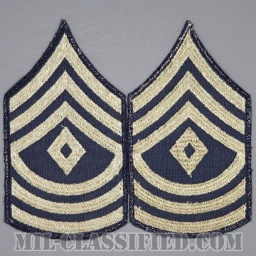 先任曹長（First Sergeant）[ツイル生地刺繍タイプ/カットエッジ/階級章（1942-1948）/パッチ/ペア2枚1組/1点物]の画像