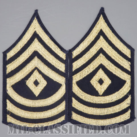 先任曹長（First Sergeant）[ツイル生地刺繍タイプ/階級章（1942-1948）/パッチ/ペア（2枚1組）/1点物]の画像