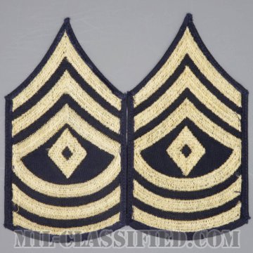 先任曹長（First Sergeant）[ツイル生地刺繍タイプ/階級章（1942-1948）/パッチ/ペア（2枚1組）/1点物]の画像