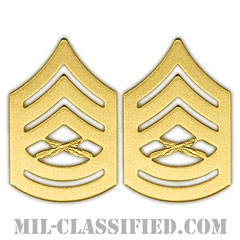 一等軍曹（Gunnery Sergeant (GySgt)）[カラー（マットゴールド）/海兵隊階級章/バッジ/ペア（2個1組）]の画像